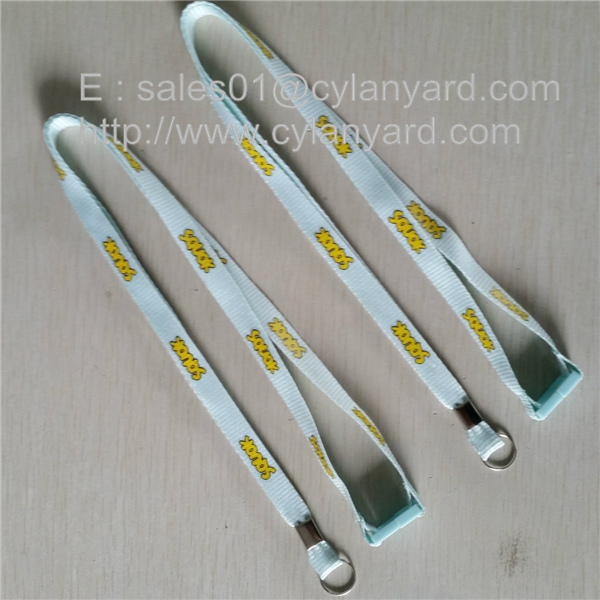 polyester lanyard with metal sheet crimped metal bead, metal crimp neck straps,