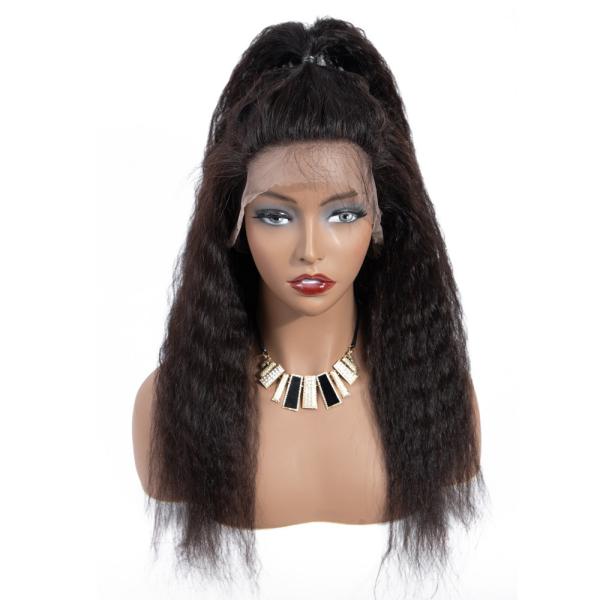 180 perucas retas do cabelo humano de Yaki do laço completo da densidade para mulheres negras