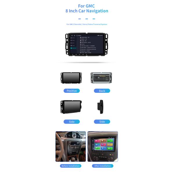 Игрок мультимедиа системы навигации 8inch GPS андроида автомобиля GMC автоматический