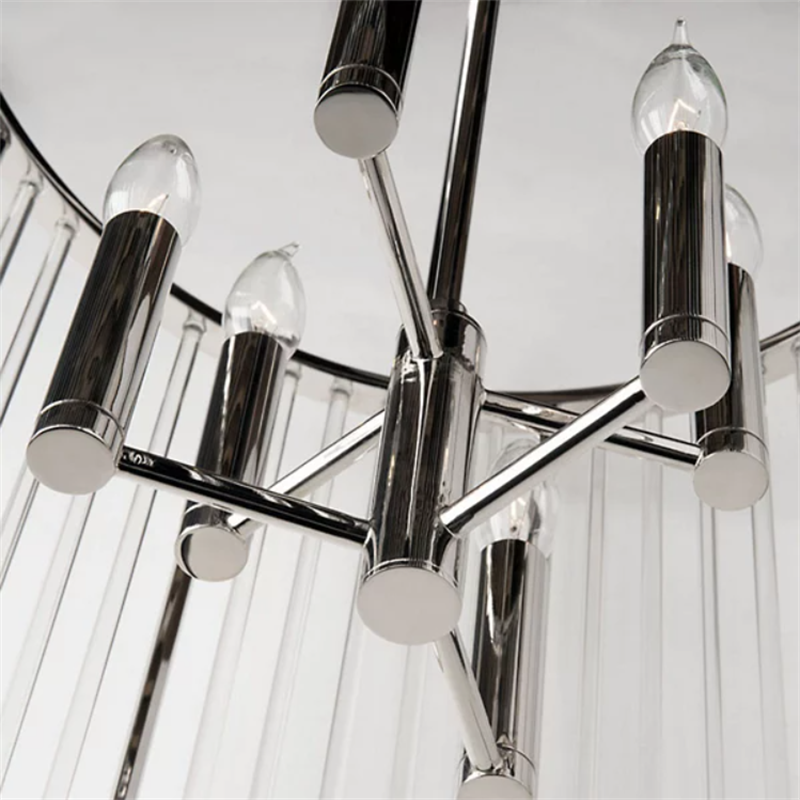 Customized Design Adjustable Height Brass Crystal Chandelier with 50000 Hours Lifespan LED Pendant Lights
