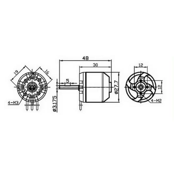 Двигатель медицинского оборудования 1000RPM 187W 36V бесшовный двигатель KG-2830L36