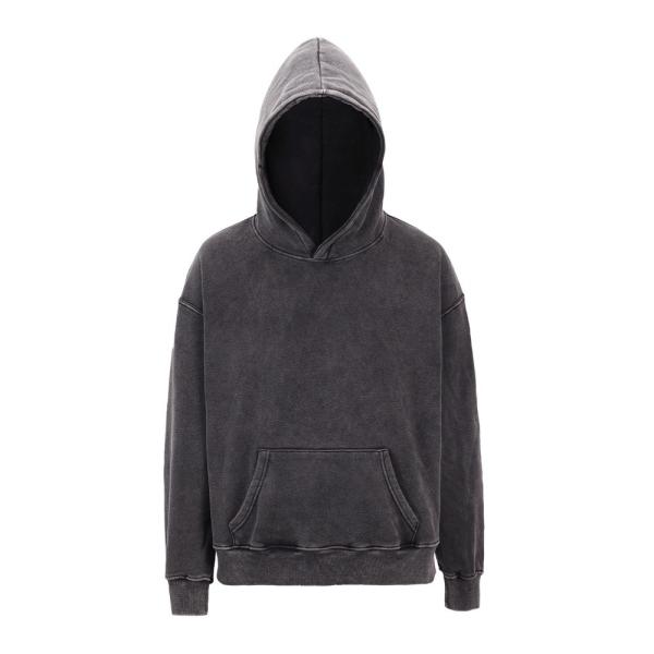 Retro Custom Acid Wash Thick Oversized Hoodie Regular Sleeve Lightweight  For Men