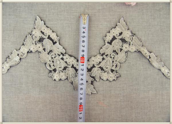 100%Polyester  Embroidery  Pajams Collar Lace   Mesh Based Necklace Decoration