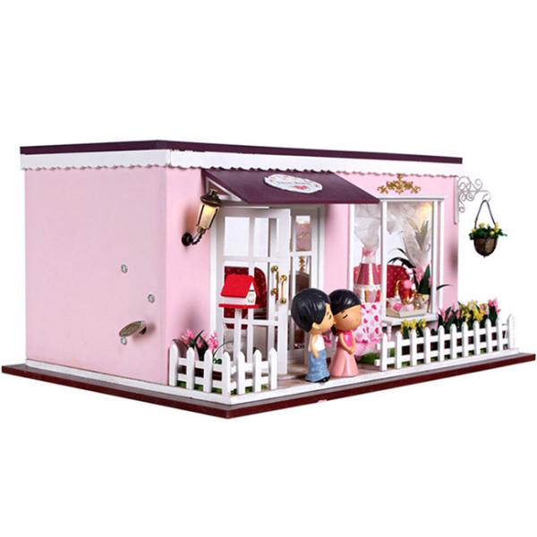 Dollhouse, DIY Lights House, Wooden Model, Education Romantic Full House, building model