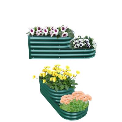 D Shape Modular Metal Garden Bed Galvanised Raised Beds 4.3*2*1.4 Ft