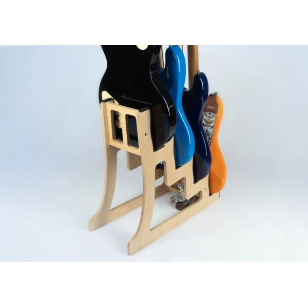 Non-Folding Rack 4 Guitar Stand Holder Quad Decker for Burning Finish Design Guitars