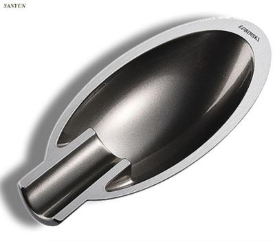 Black Plated Process Die Casting Zinc Alloy 165*35mm Reusable Vintage Personal Portable Metal Pocket Ashtray
