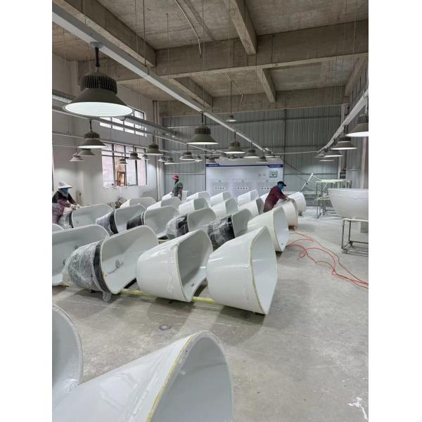 US 200 Samples Freestanding Acrylic Bathtub Narrow Rim Border Bulk Packing Oval Design