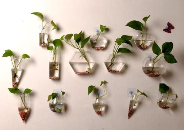 handblow hanging glass vase plant terrarium planting home decoration