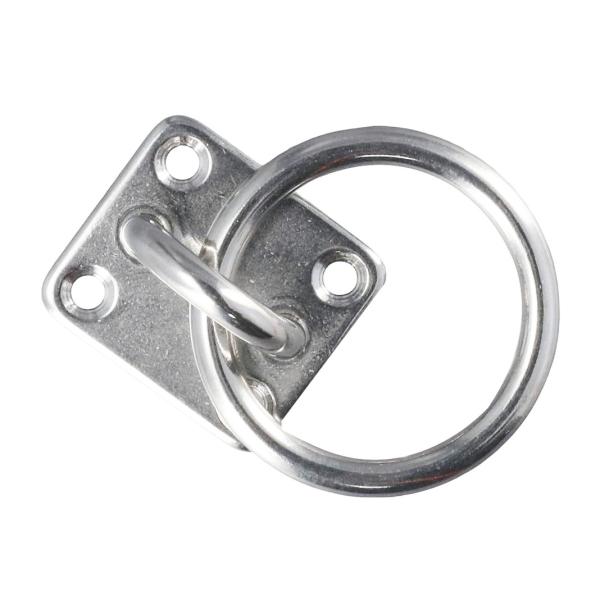 Anel redondo de aço inoxidável, almofada de diamante, placa de olho para equipamento naval, acabamento revestido de zinco