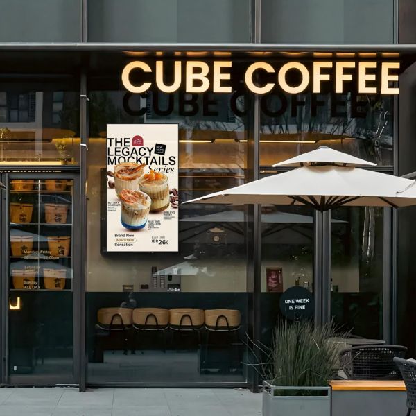 High Bright Digital Window Displays 3840x2160 4K UHD for Restaurants Storefronts