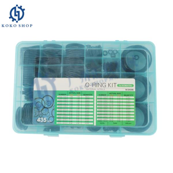 435PCS 386PCS O-Ring Box Rubber Heat Resistant AC Seal Washers Ассортимент Замена экскаватора Komatsu PC200 PC300