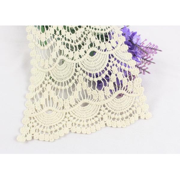 Embroidered Cotton Lace Collar Applique Water Soluble For Bridesmaid Dresses