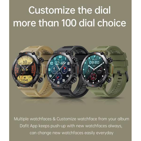 K56 Pro Outdoor Men Smart Watch 1.39 Inch IPS Round Screen BT Call Heart Rate Fitness