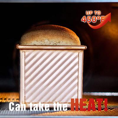 Large Capacity Gold Carbon Steel Corrugated Bread Toast Box Mold With Cover