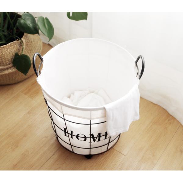 Iron Round Household Laundry Basket North Europe Dirty Clothes Basket Toy Litter Basket