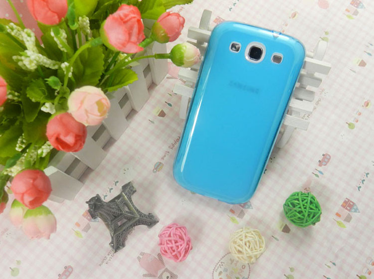 Blue Transparent Samsung Galaxy S3 Hard Shell Case With Soft PC