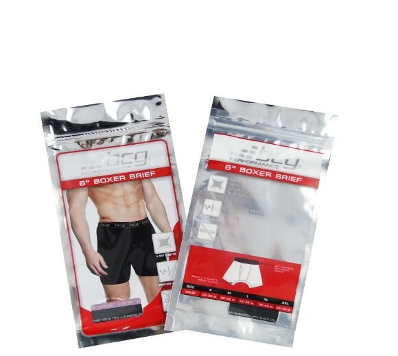 3-Sides Sealed Aluminum Foil Packaging Bag Clothing Packing Bag with Zipper