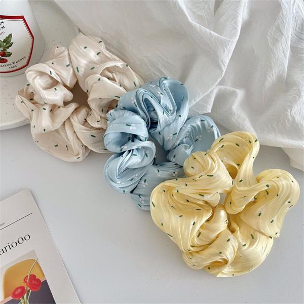 Korea shaggy clouds satin curly hair scrunchie Ins girls kids flower floral hair rope Macaron color head bands