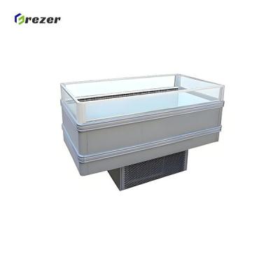 R404A Refrigerated Fish Display Case Island Chilled Display Cabinet Commercial