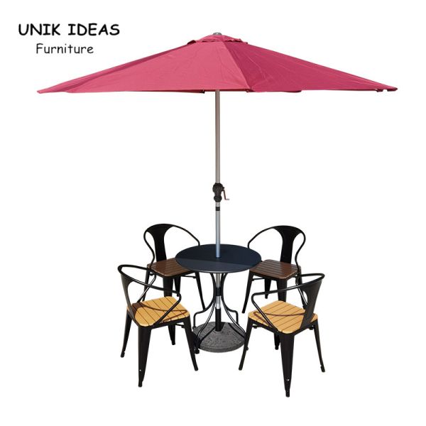 Patio Furniture Garden Chairs Rattan Outdoor Chaise Bistrot Bois Table and Bistro Chair French