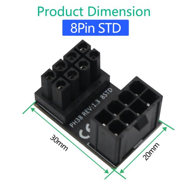 Homem de ATX 8 Pin Female To 8pin adaptador angular de 180 graus para a placa gráfica dos Desktops