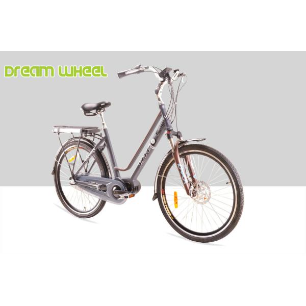 36V 250W City Mid Motor Electric Bike EN15194 25km/H Disc Brake For Front