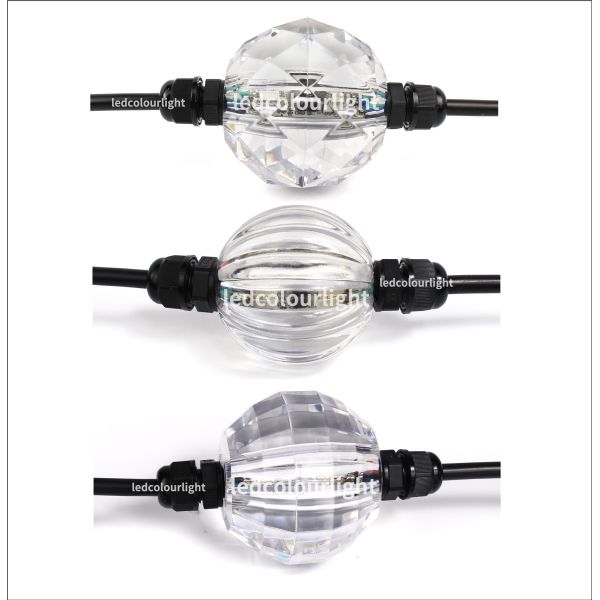 40mm 50mm 60mm DMX RGB Crystal LED 3D Ball Light String for Holiday Lighting