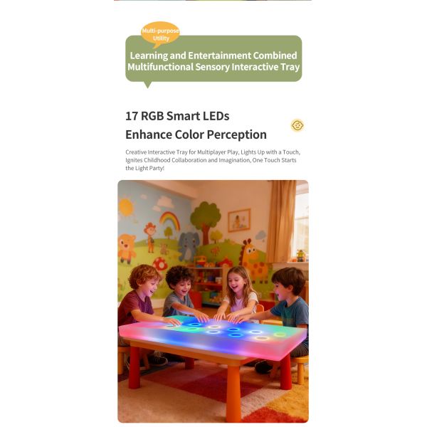 Modern Interactive LED Light Touch Sensor Educational Toy PE Material for Hand Eye Coordination Sensory Play for Bedroom Use