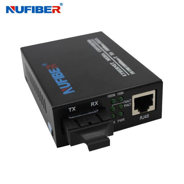 10/100/1000M Fiber Media Converter Dual Fiber Single Mode 1310nm 20km SC