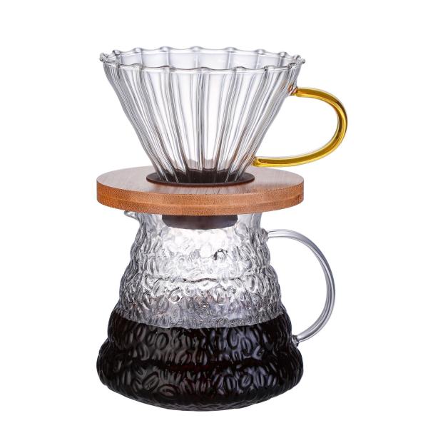 Stainless Steel Filter and Lid Coffee Server for Customized Logo Heat Resistant Tea Pot
