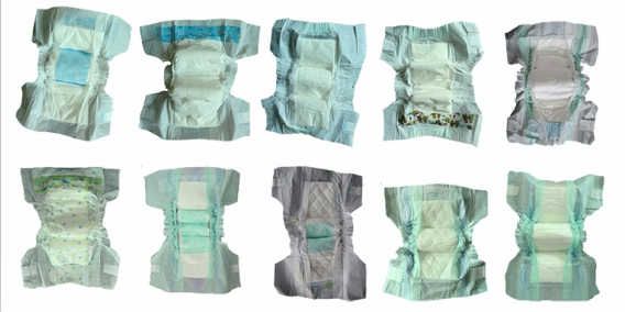 Breathable Custom Patterned Disposable Diapers Fluff Pulp Material