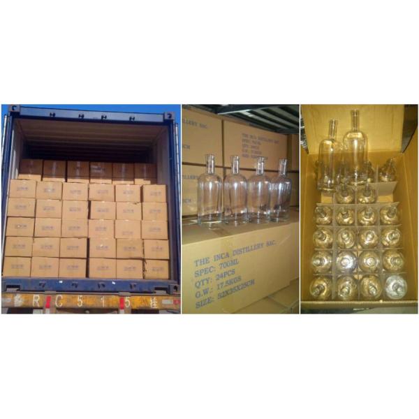 Frosted 750ml Glass Bottle for Liquor Brandy Whiskey Vodka Gin Rum Square Shape CNF