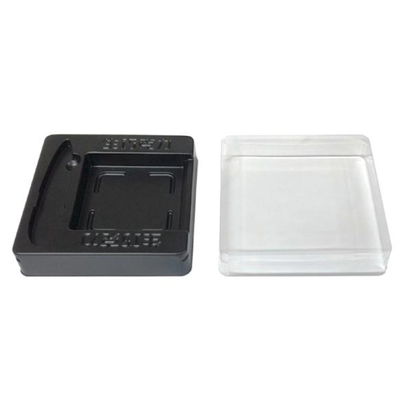 Custom Food Grade PET Chocolate Packaging Box Black PET Base Clear PET Lid
