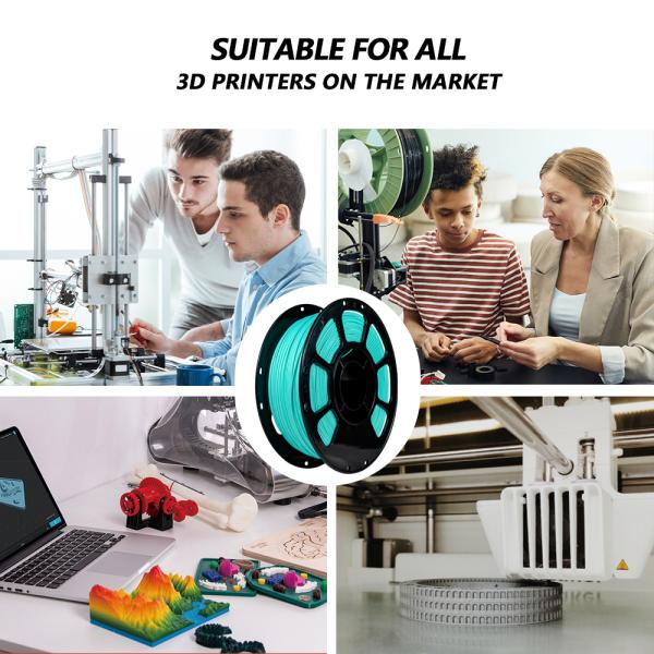 PLA+ Matte Mint Green 3D Printing Filament 1000g Printing Temperature 210-230℃ Custom