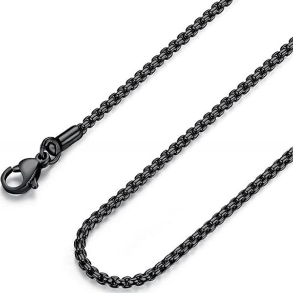 Collier chaîne de perles en acier inoxydable pour hommes et femmes avec expertise tierce