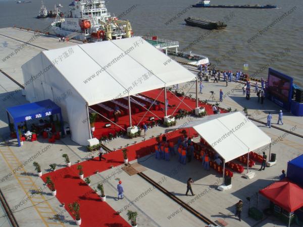 Temporary Marquee Tent 15M Clear Span with Church Windows or Decoration for Outdoor Refugee or Parties