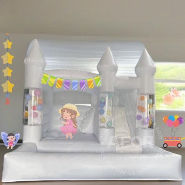 Casamiento Casa de salto comercial de PVC Inflable castillo con tobogán