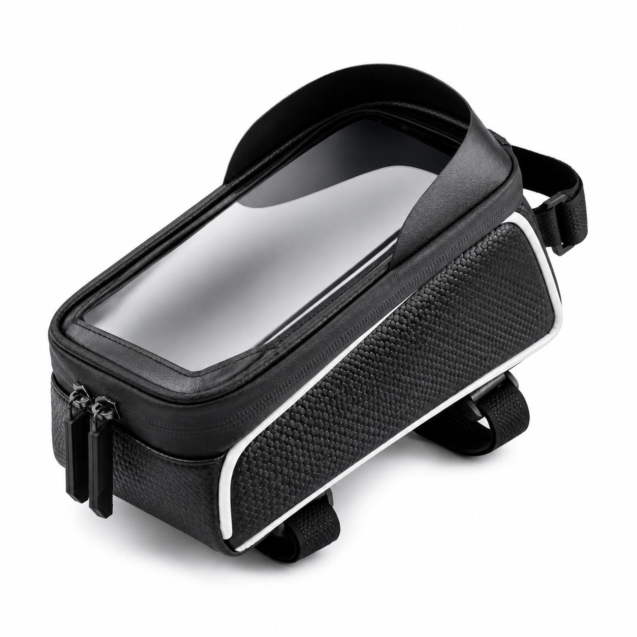 Waterproof Bike Phone Front Frame Bag with Touch Screen Phone Holder, Bicycle Cycling Storage Pouch for Road Bike & Mountain Bike Accessories