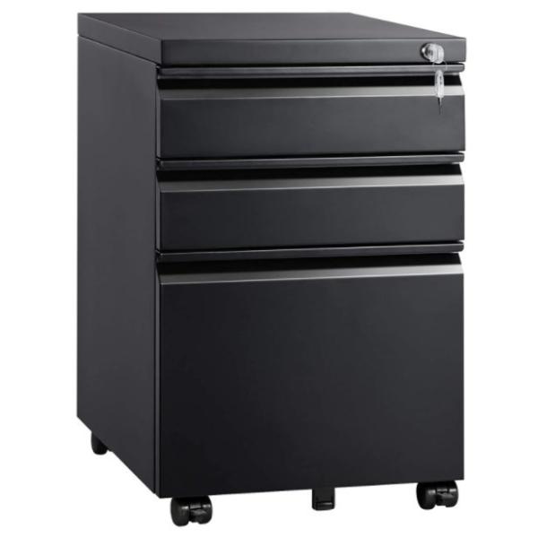 Knocked Down 3 Drawer Steel Mobile Pedestal Drawers Humanized Anti Dumping