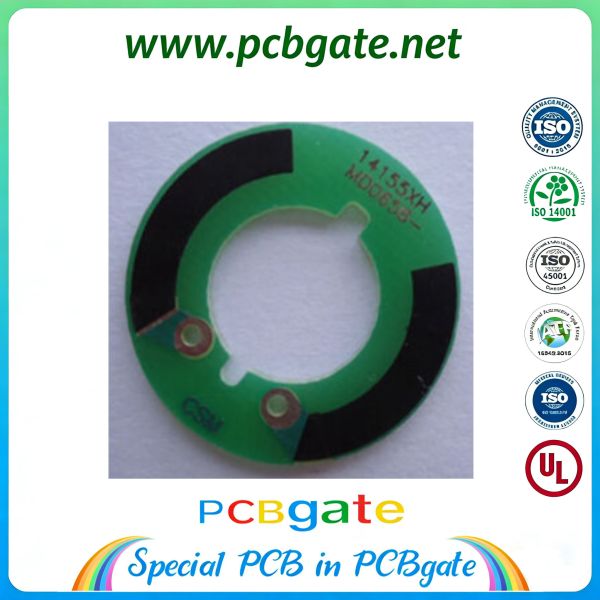 Angle displacement sensor diaphragm carbon PCB board and carbon PCBA for motor angle control circuit.