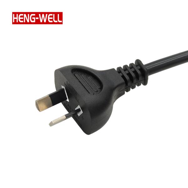 Long-Lasting AU Power Cord with SAA Plug 7.5A Current Rating 250V Rated Voltage Heng-Well  Australia 2 Pin Power Plug  Extension Cable  Australia SAA Power Cord Power Cables