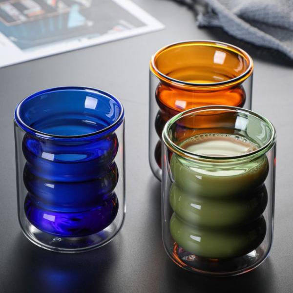 6oz Hot Selling High Borosilicate Handle Heat Resistant Double Wall Clear Coffee Glass