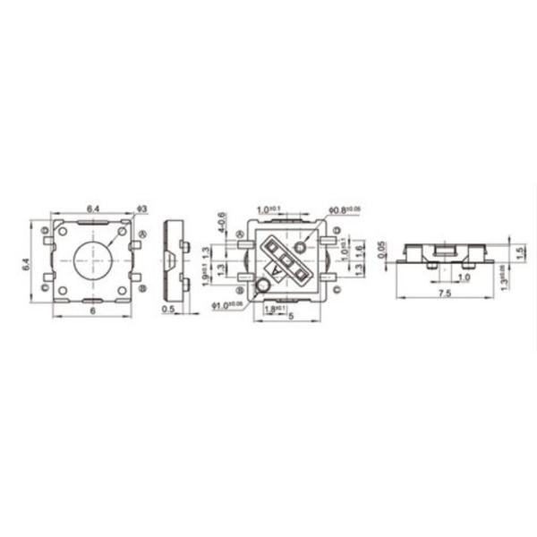 Low Profile Double Action Tactile Switch Impact Shock Resistance SMD Terminal