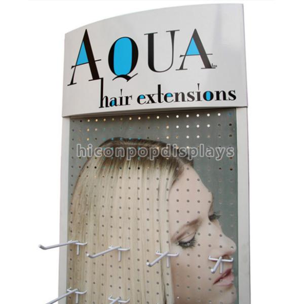 Retail Store Advertising Floor Hair Display Stand For Hair Extension And Accessories
