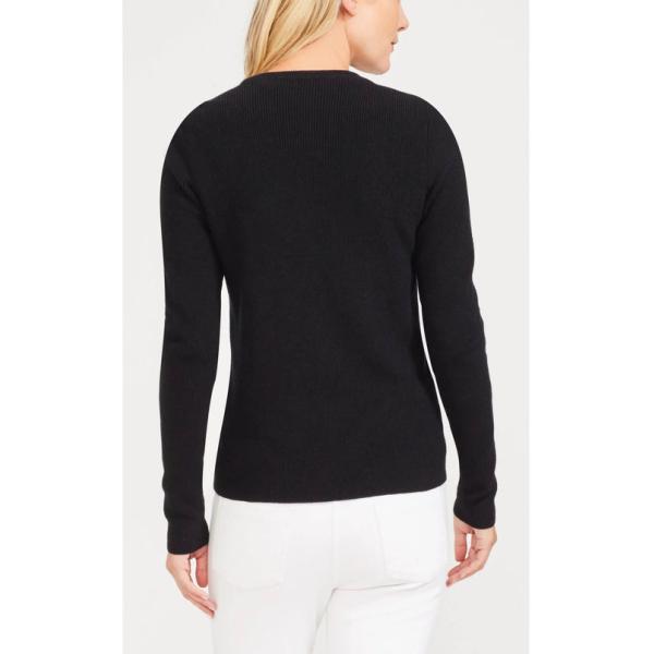 Knitted Ladies Cardigan Sweaters , Faux Suede Front Black Cardigan Sweater