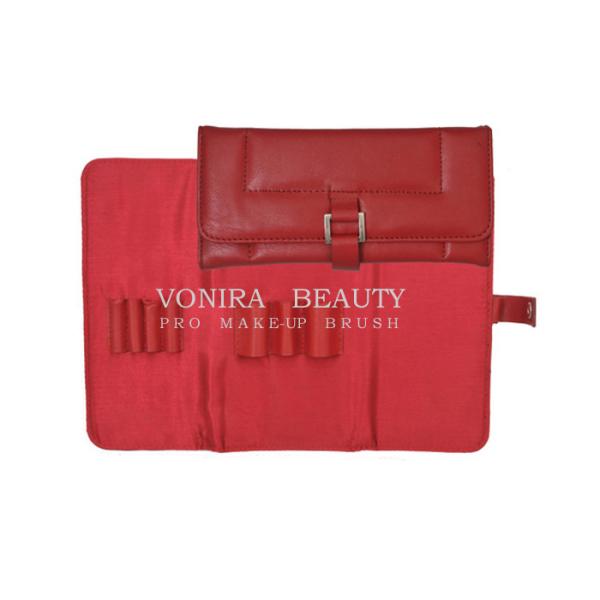 Подгонянный сверните вверх сумку щетки макияжа с держателем щетки, сверните вверх косметическую сумку