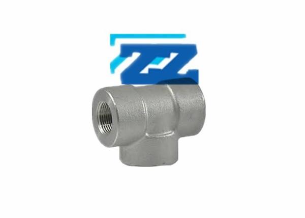 1 / 8  BSPT Steel Pipe Tee 6000 # ASTM A694 F65 Carbon Steel Pipe Fittings BS 3799
