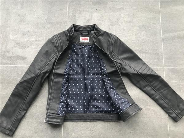 Dark Grey Zip Through Pleather Jacket For Ladies High Fashion LEDO1735