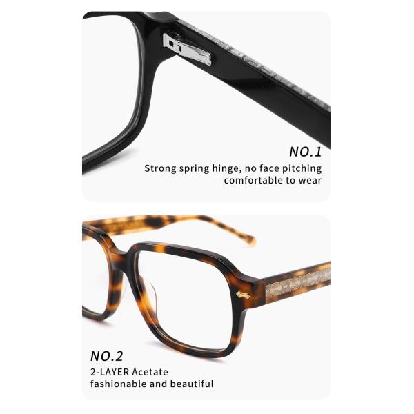 Чернота Eyewear незаконных квадратных солнечных очков ацетата материальных роскошная для людей